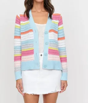 &Isla - Lauren Textured Stripe Vee Cardigan