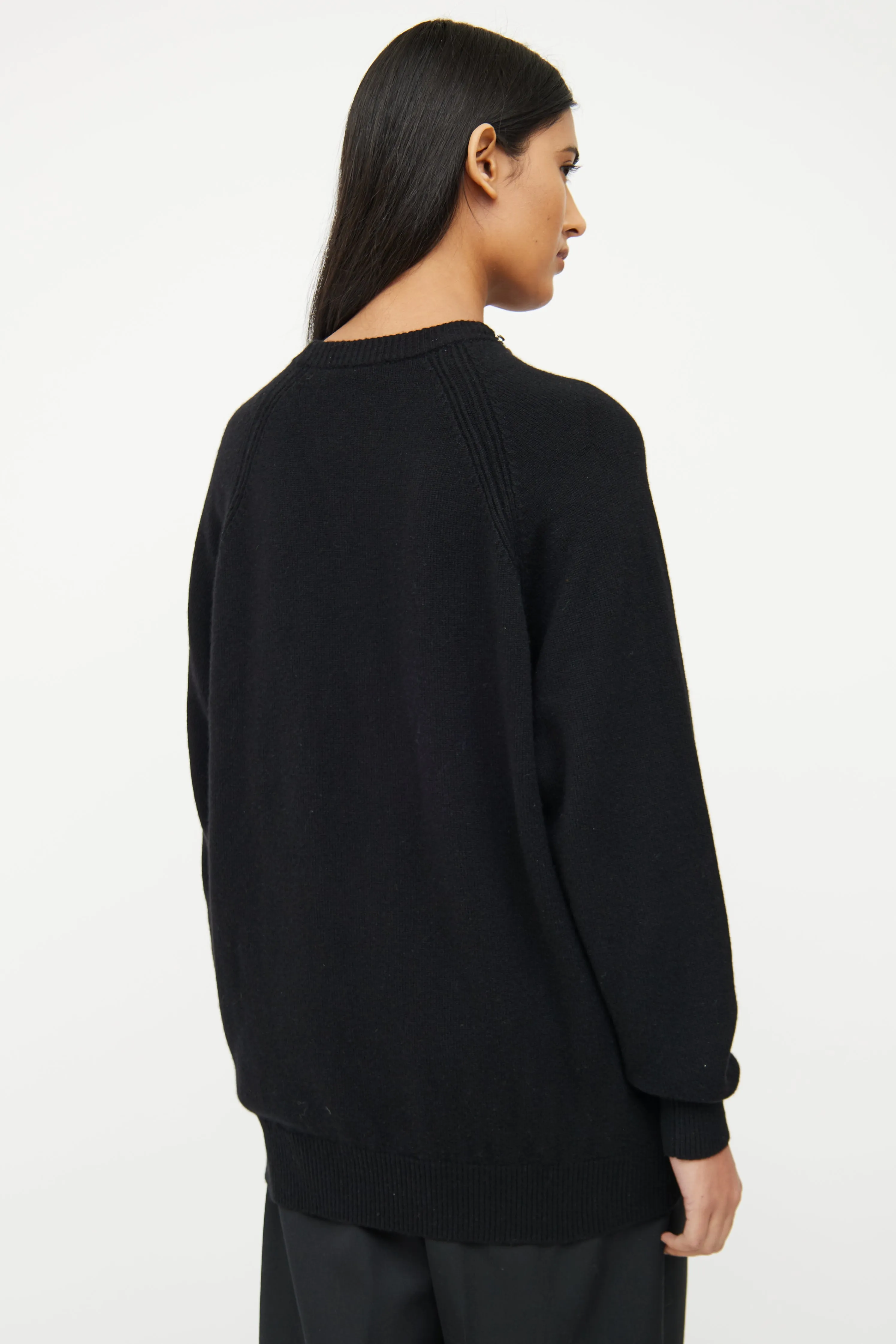 Black Cashmere Chain Link Sweater