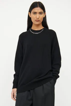 Black Cashmere Chain Link Sweater