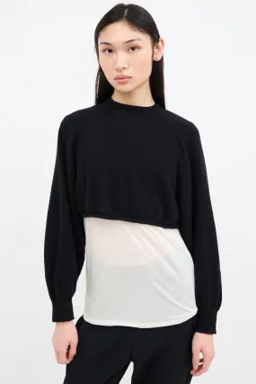 Black Cashmere Cropped Bocas Sweater