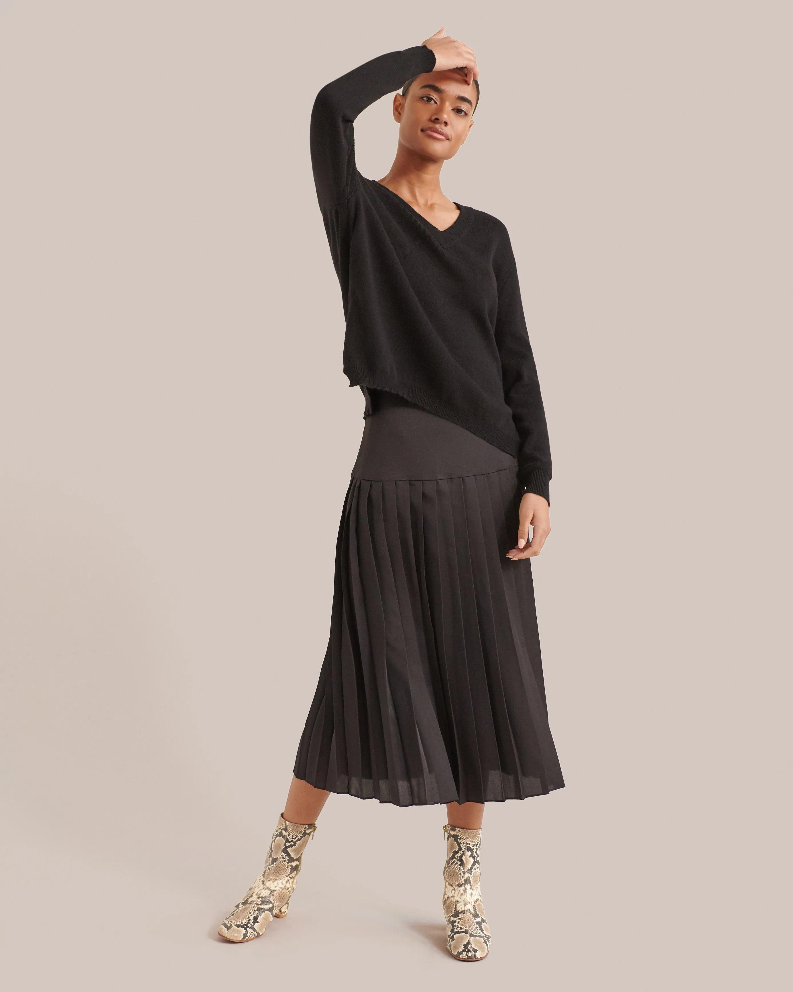 Carla Side-Zip Cashmere-Blend Sweater