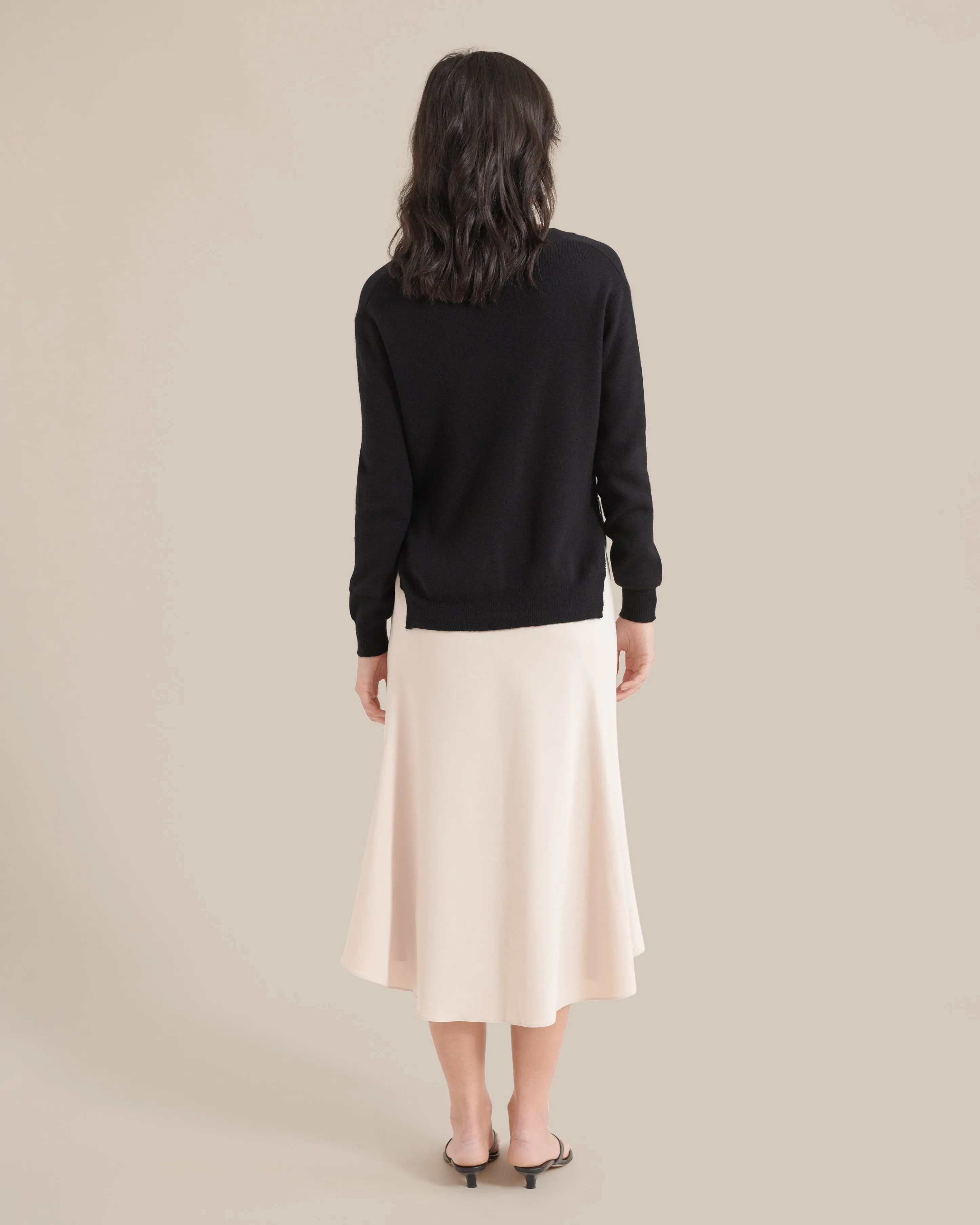 Carla Side-Zip Cashmere-Blend Sweater