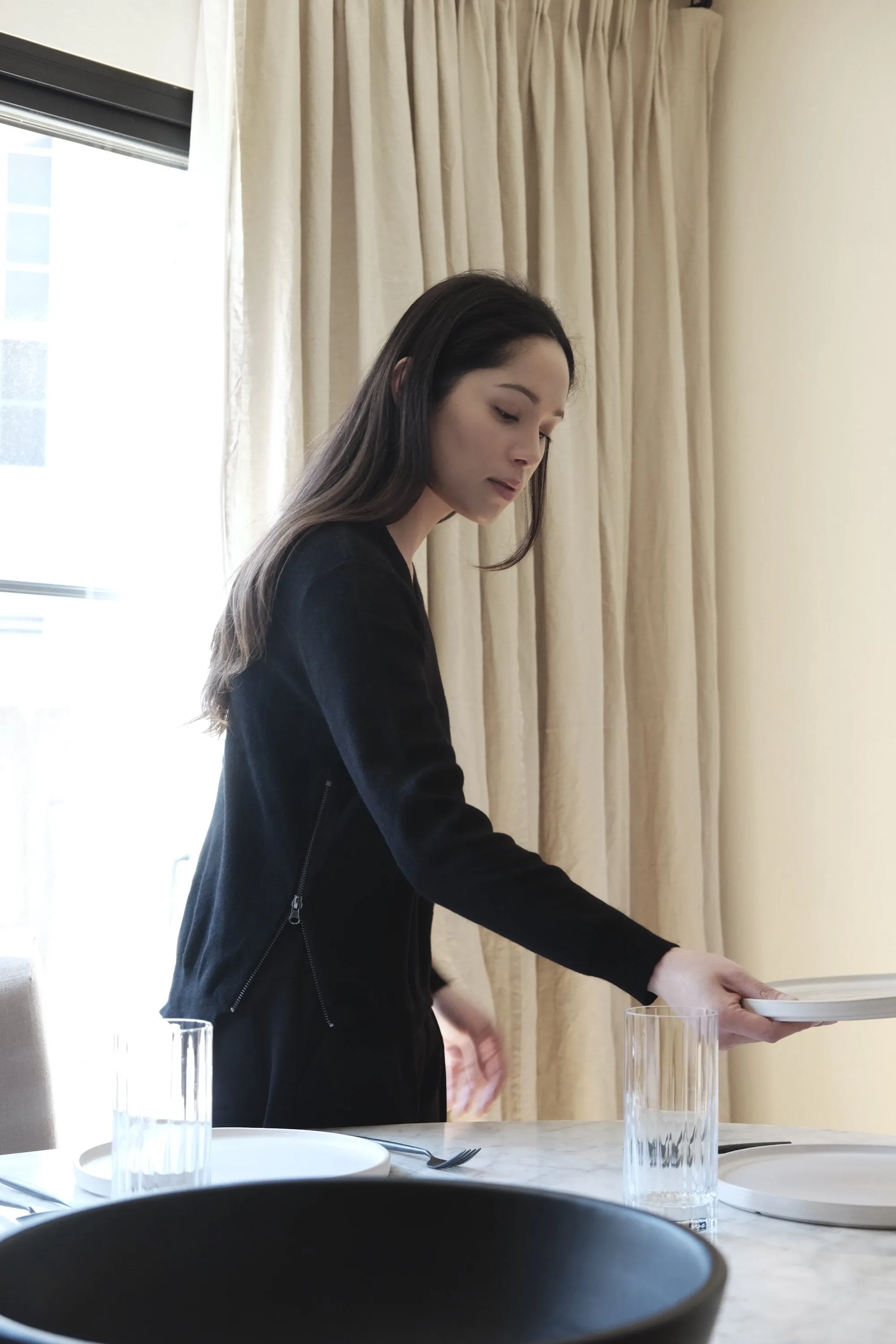 Carla Side-Zip Cashmere-Blend Sweater