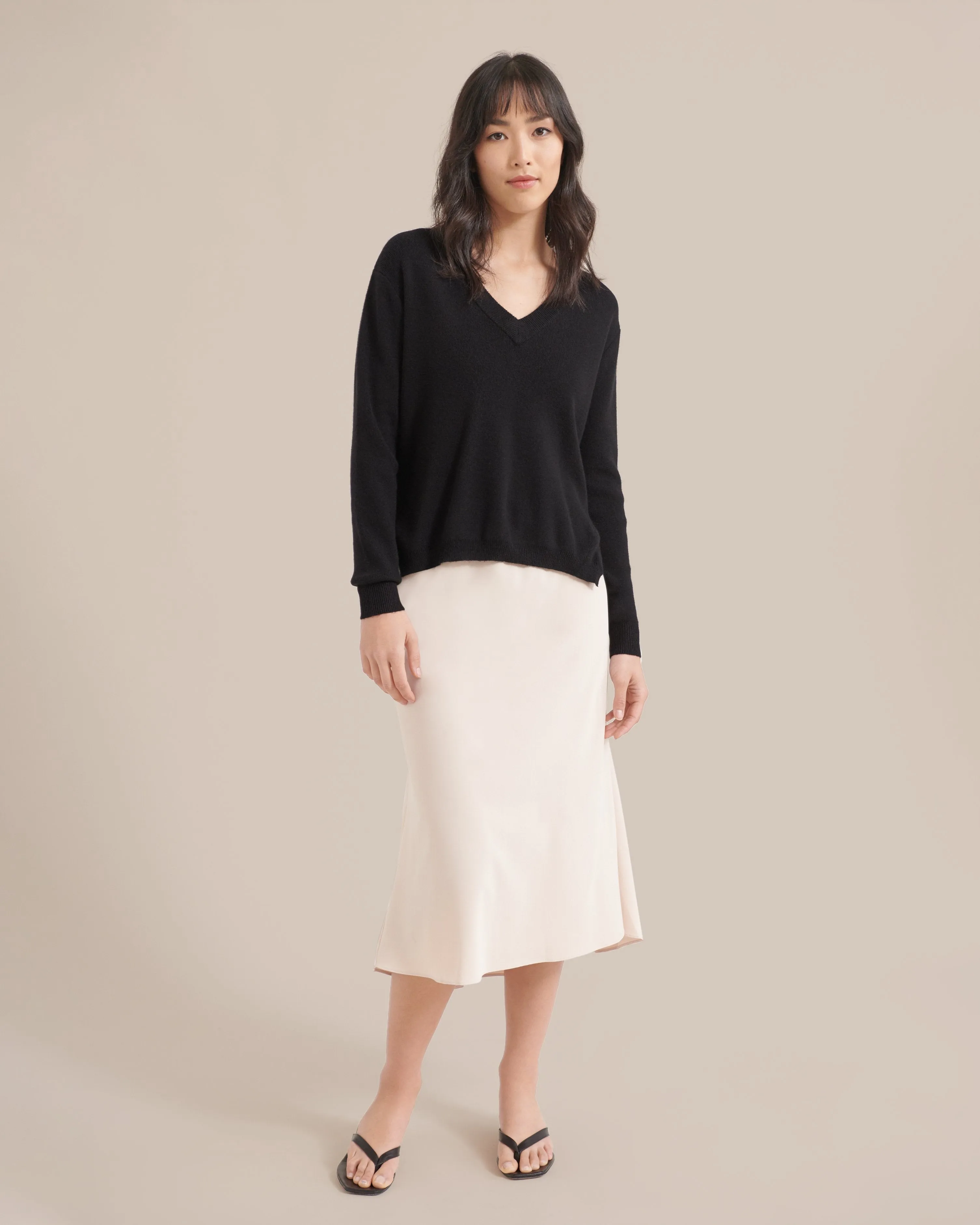 Carla Side-Zip Cashmere-Blend Sweater