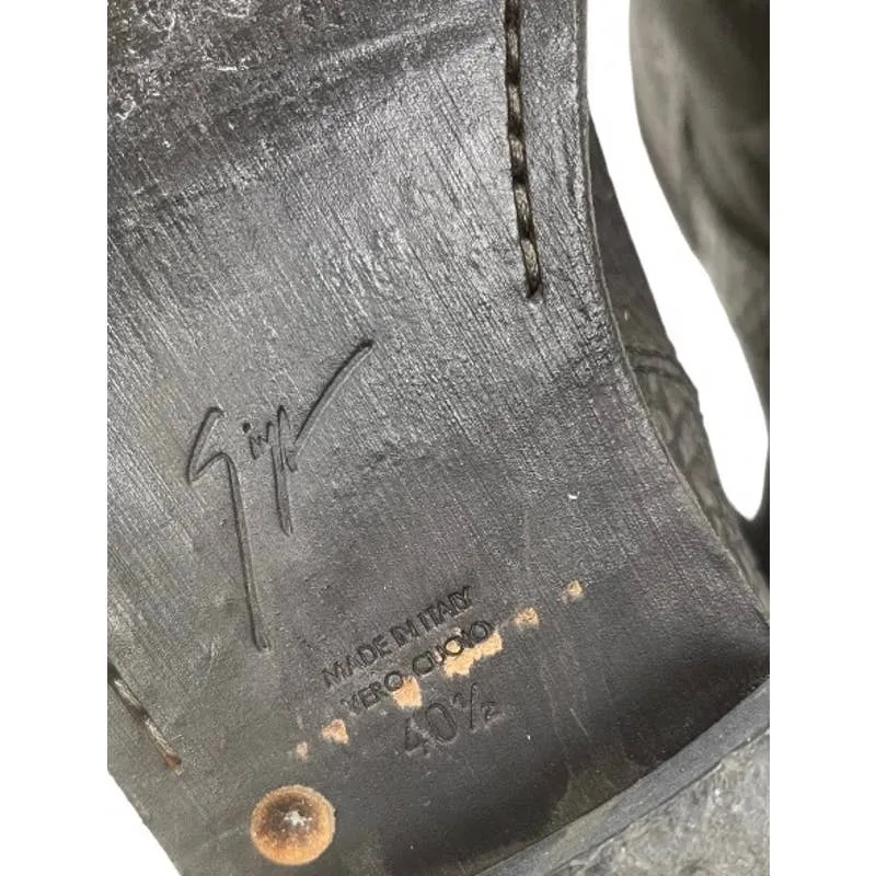 Giuseppe Zanotti Fur Lined Moto Boots Leather Size 40.5 10.5