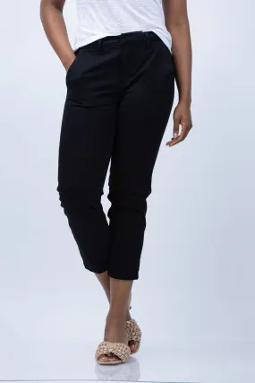L'AGENCE Harlow High Rise Crop Slim Trousers in Noir