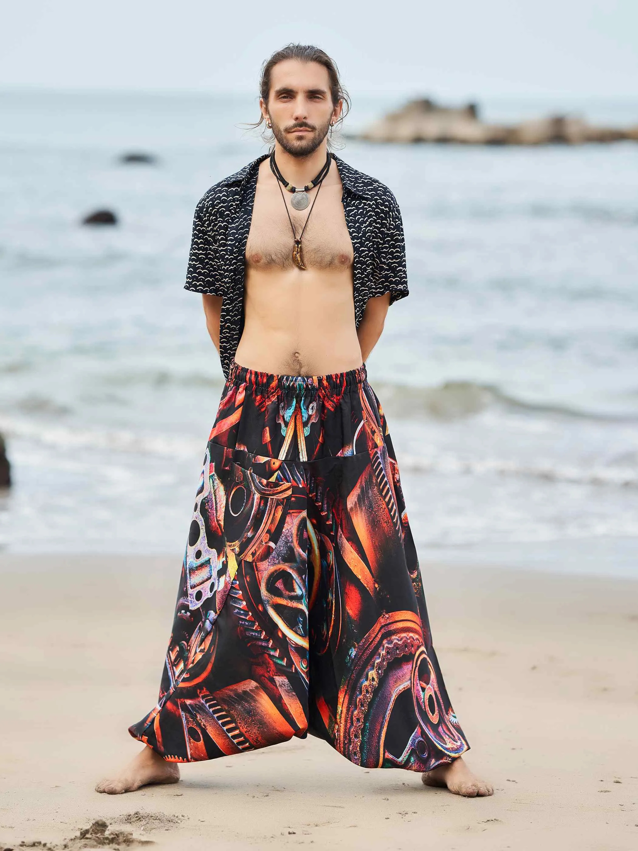 Men's Cinematic Genie Alibaba Boho Harem Pants For Dance