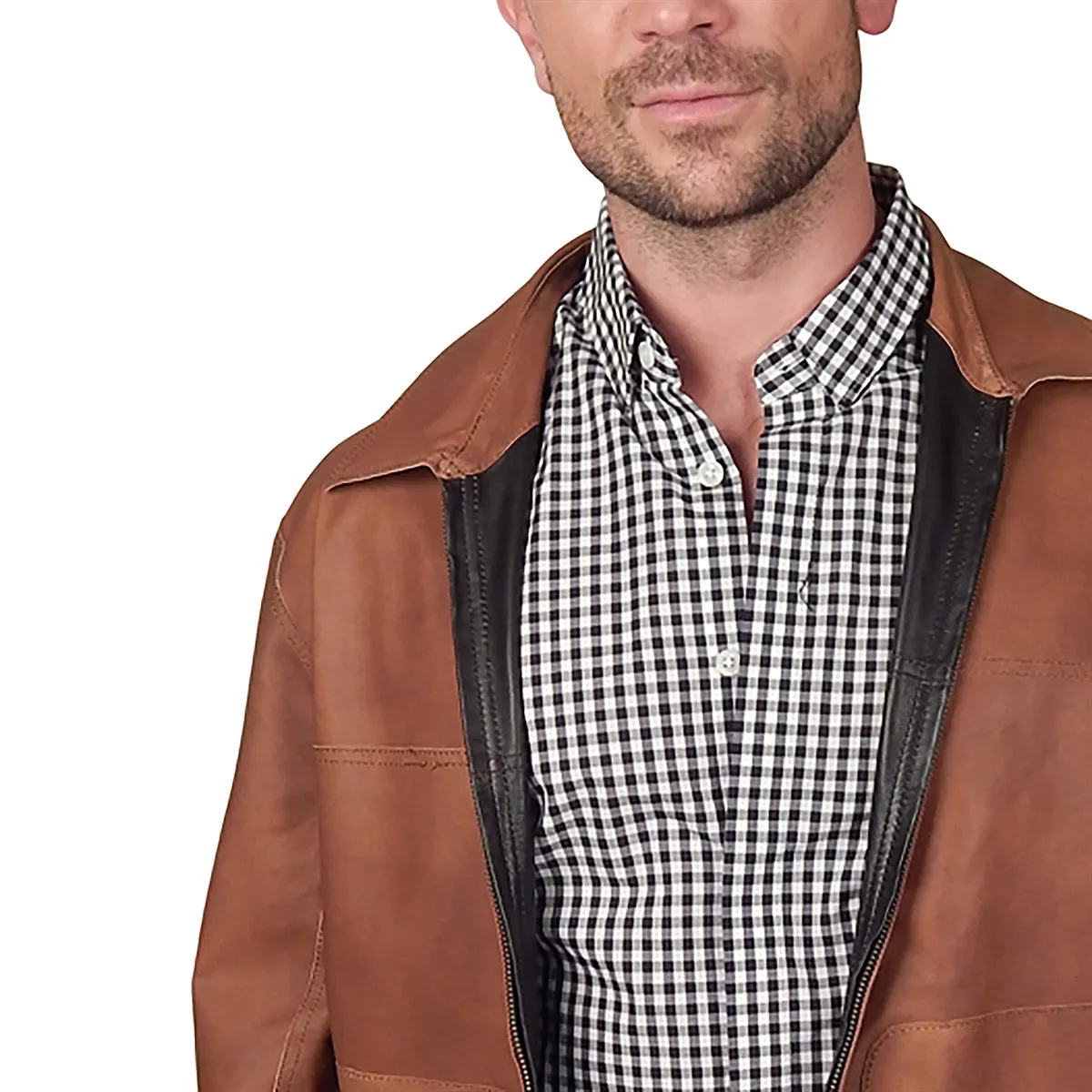 Missani Le Collezioni - "DUO" Reversible Leather Jacket in Brown and Black
