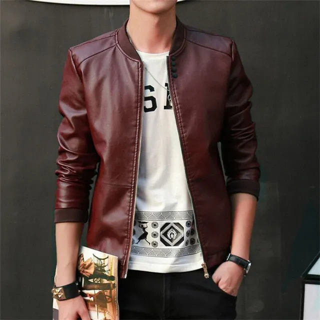 NaranjaSabor Men's Leather Jacket