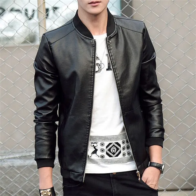 NaranjaSabor Men's Leather Jacket