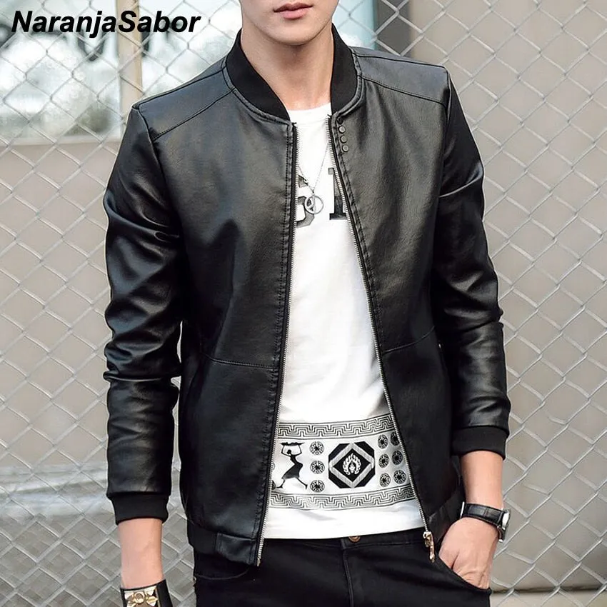 NaranjaSabor Men's Leather Jacket