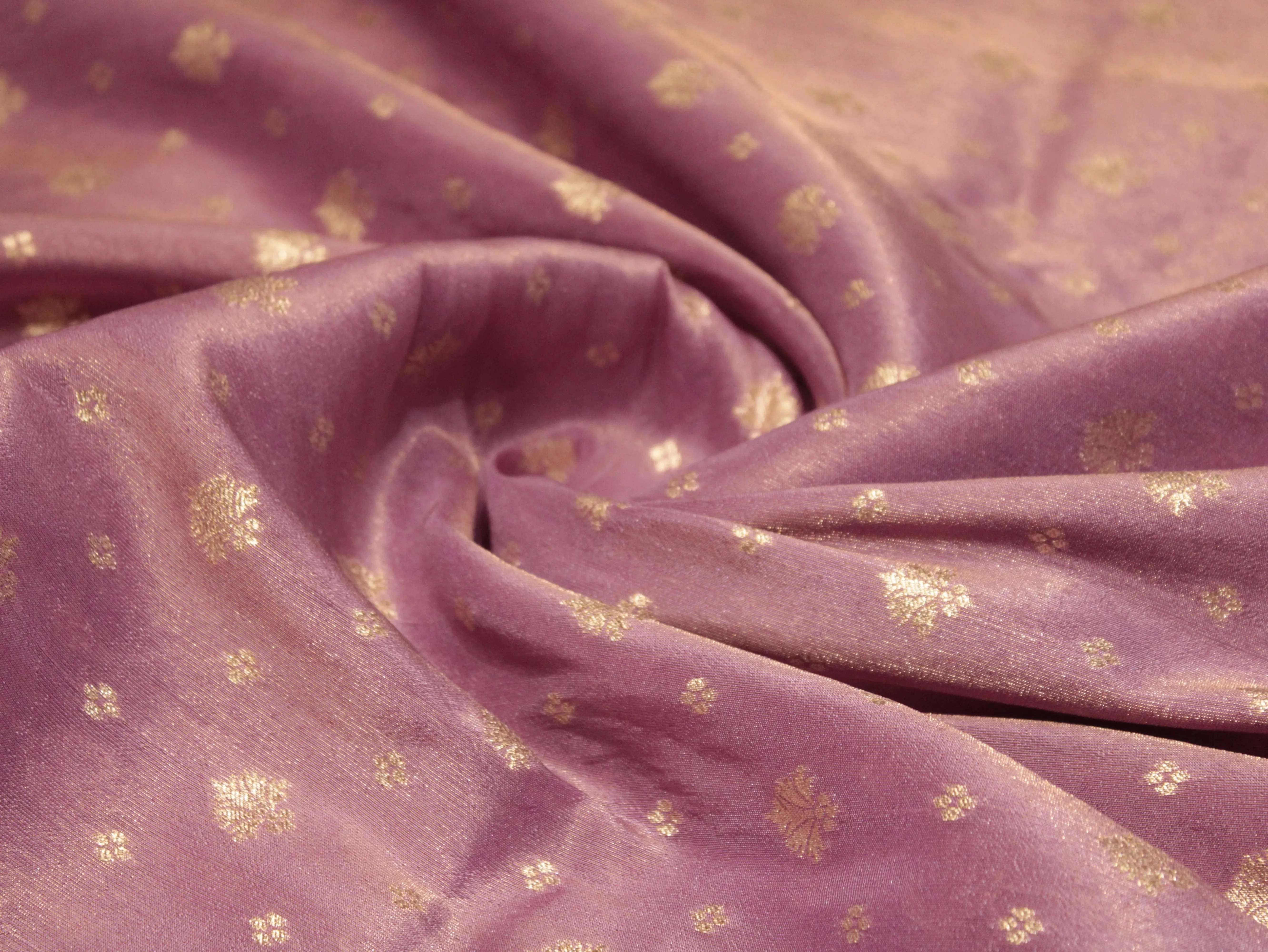Premium Banarasi Buti Tissue Fabric - Purple