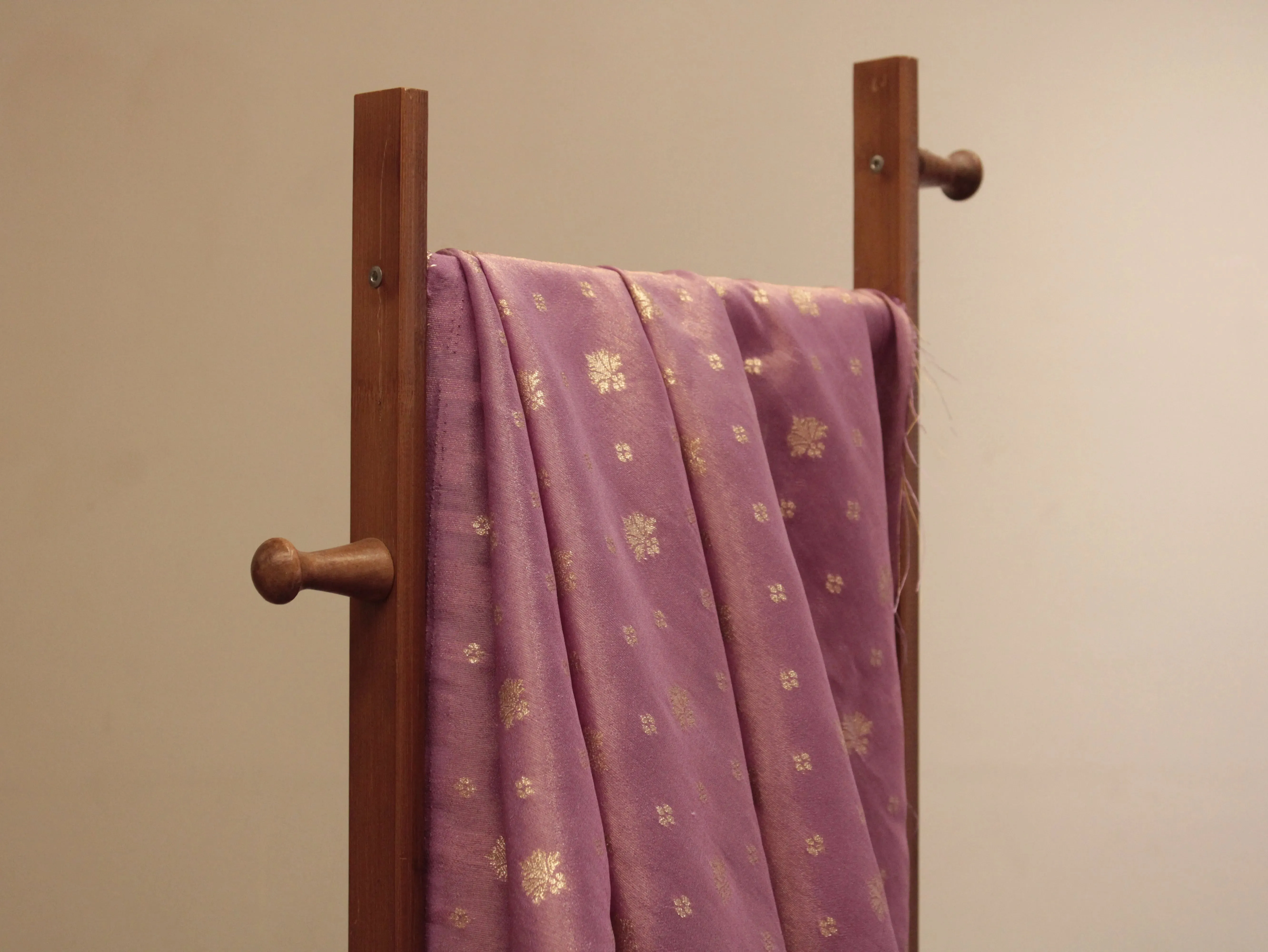 Premium Banarasi Buti Tissue Fabric - Purple