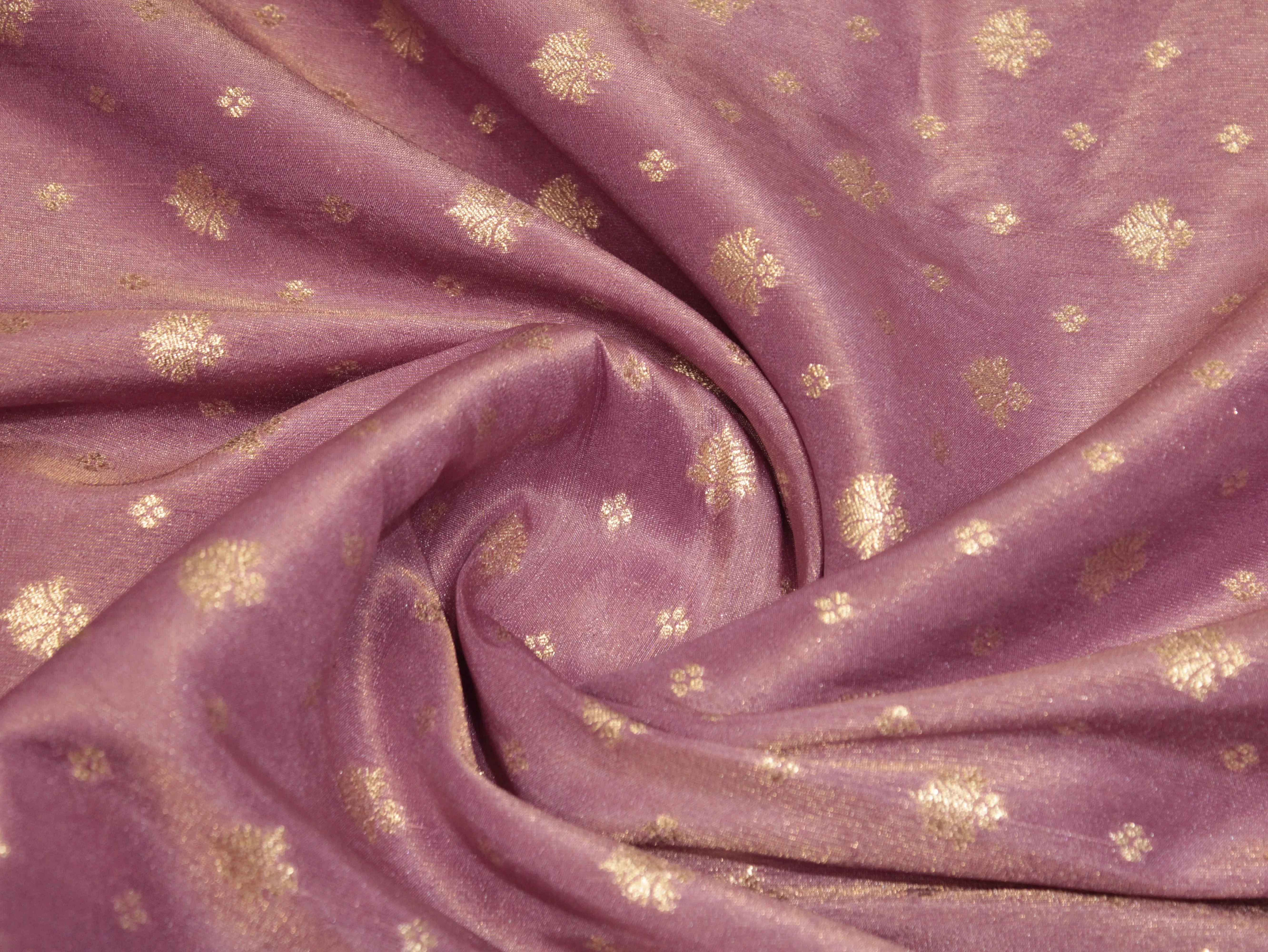 Premium Banarasi Buti Tissue Fabric - Purple