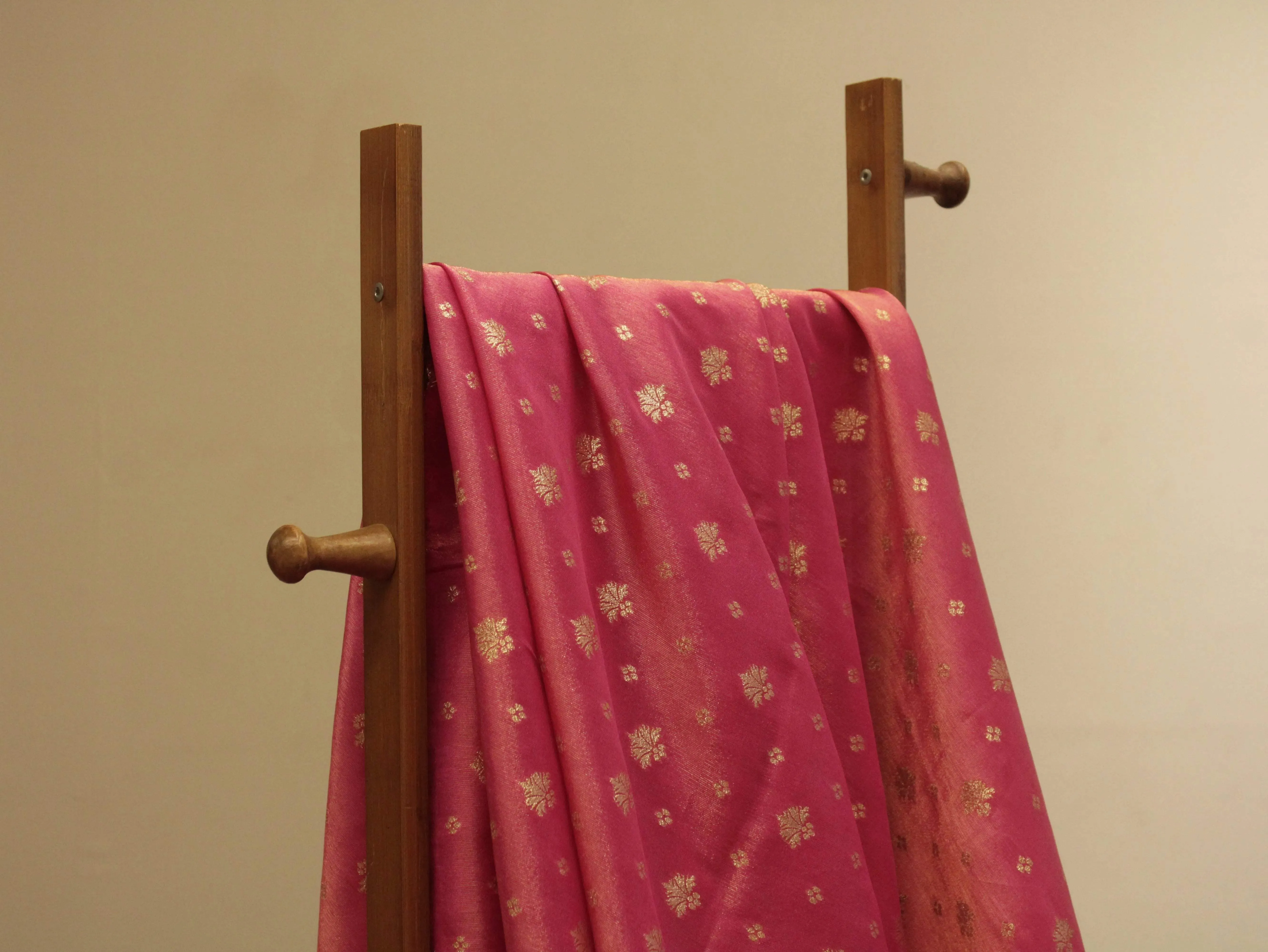 Premium Banarasi Buti Tissue Fabric - Rani