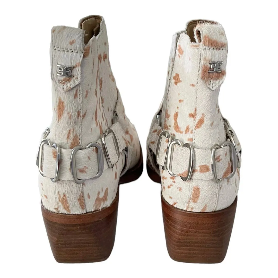 Sam Edelman Bellamie Boots Bootie Calf Hair Block Heel Sz 9