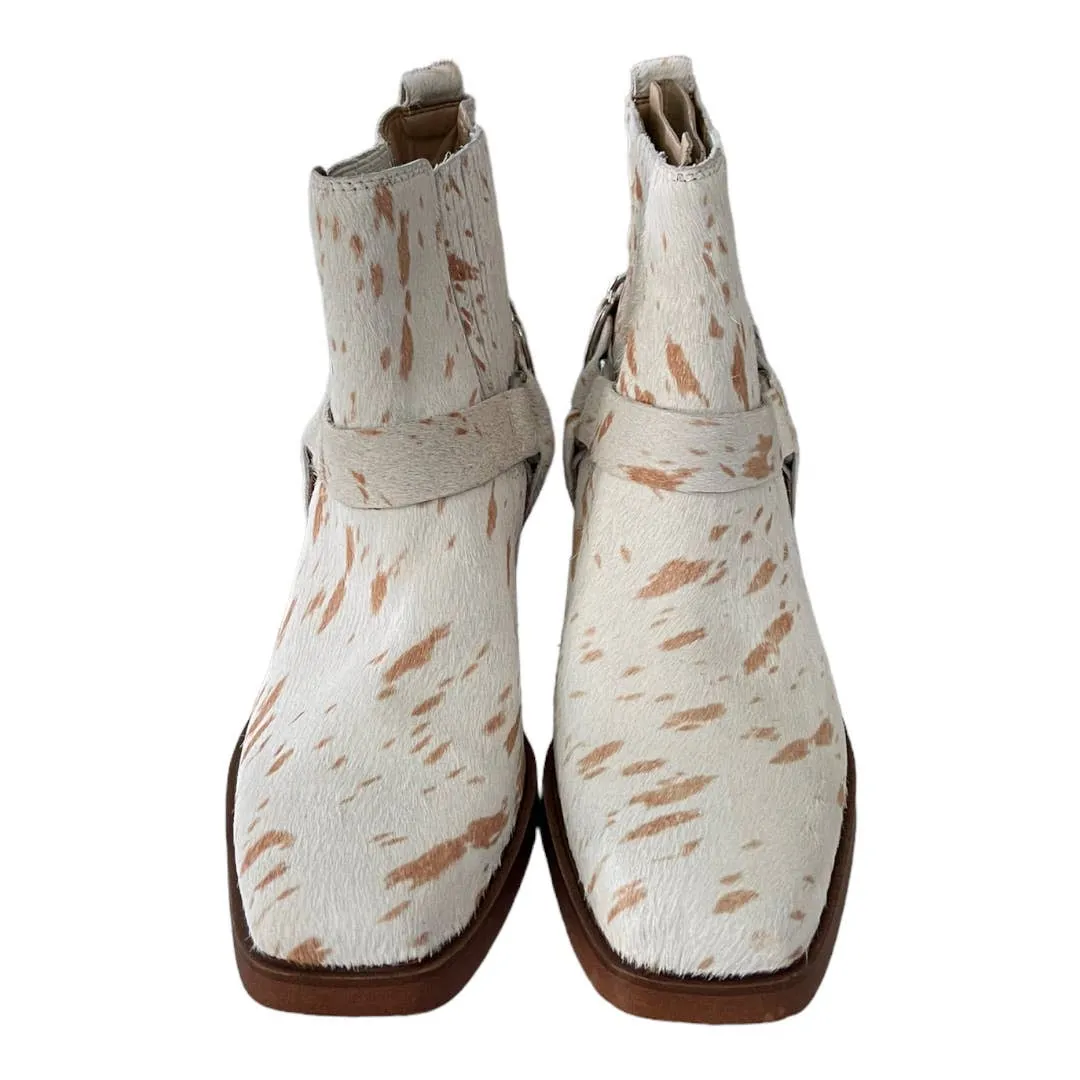 Sam Edelman Bellamie Boots Bootie Calf Hair Block Heel Sz 9