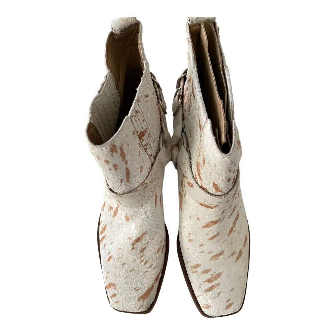 Sam Edelman Bellamie Boots Bootie Calf Hair Block Heel Sz 9