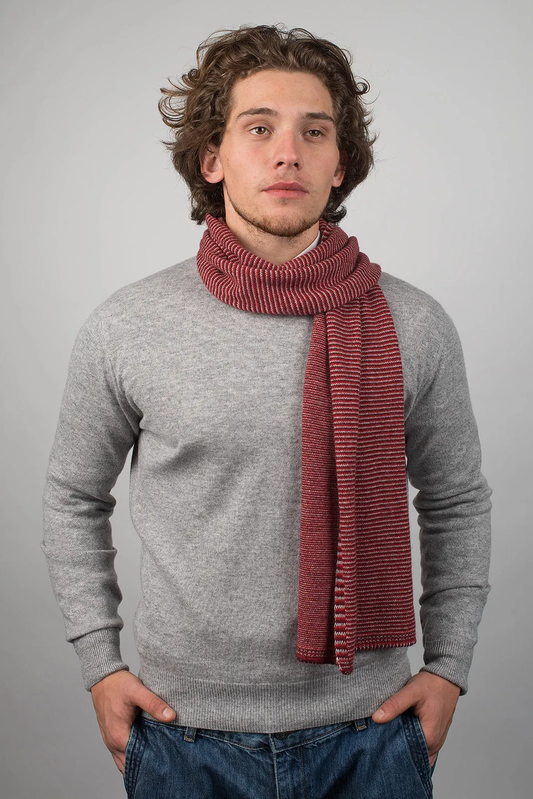 Sciarpa multi righe 100% Cashmere