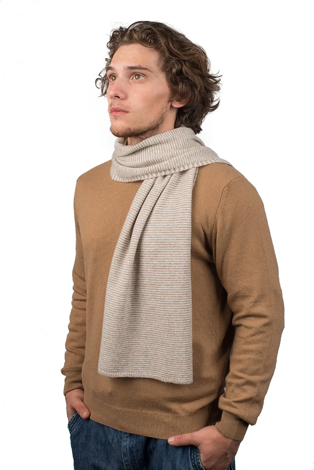 Sciarpa multi righe 100% Cashmere