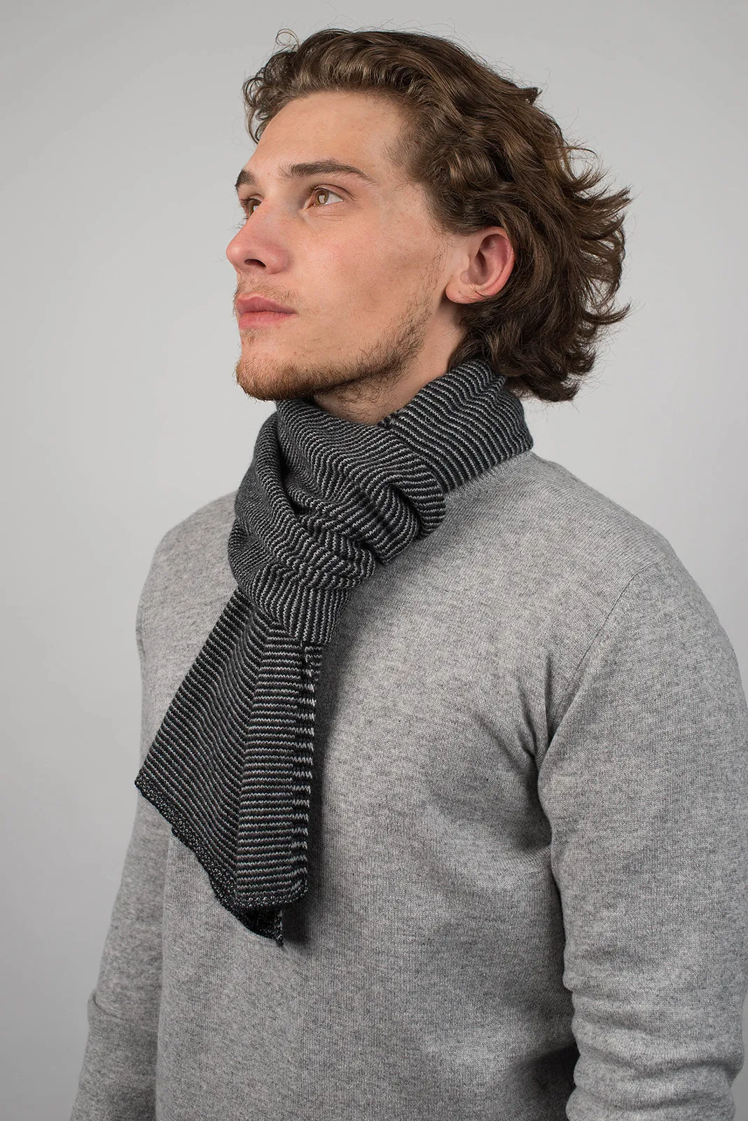 Sciarpa multi righe 100% Cashmere