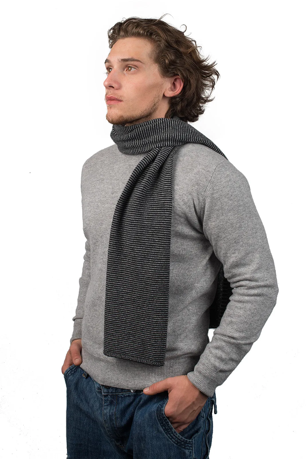 Sciarpa multi righe 100% Cashmere