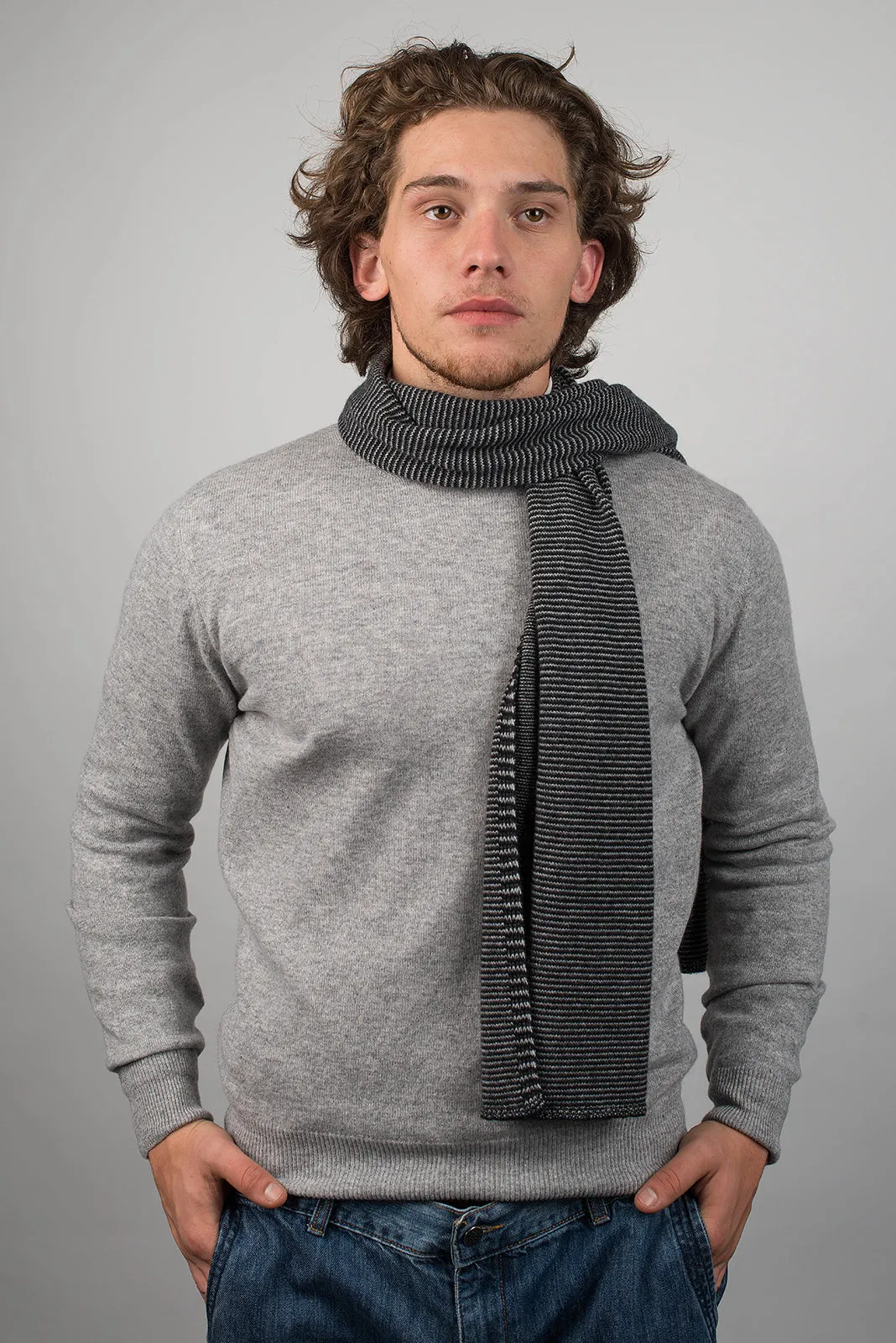 Sciarpa multi righe 100% Cashmere