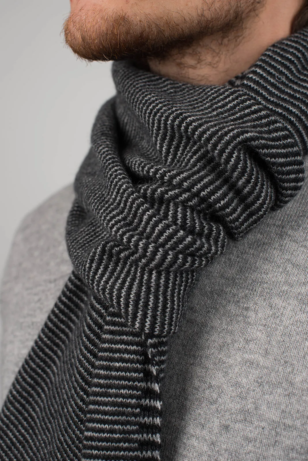 Sciarpa multi righe 100% Cashmere