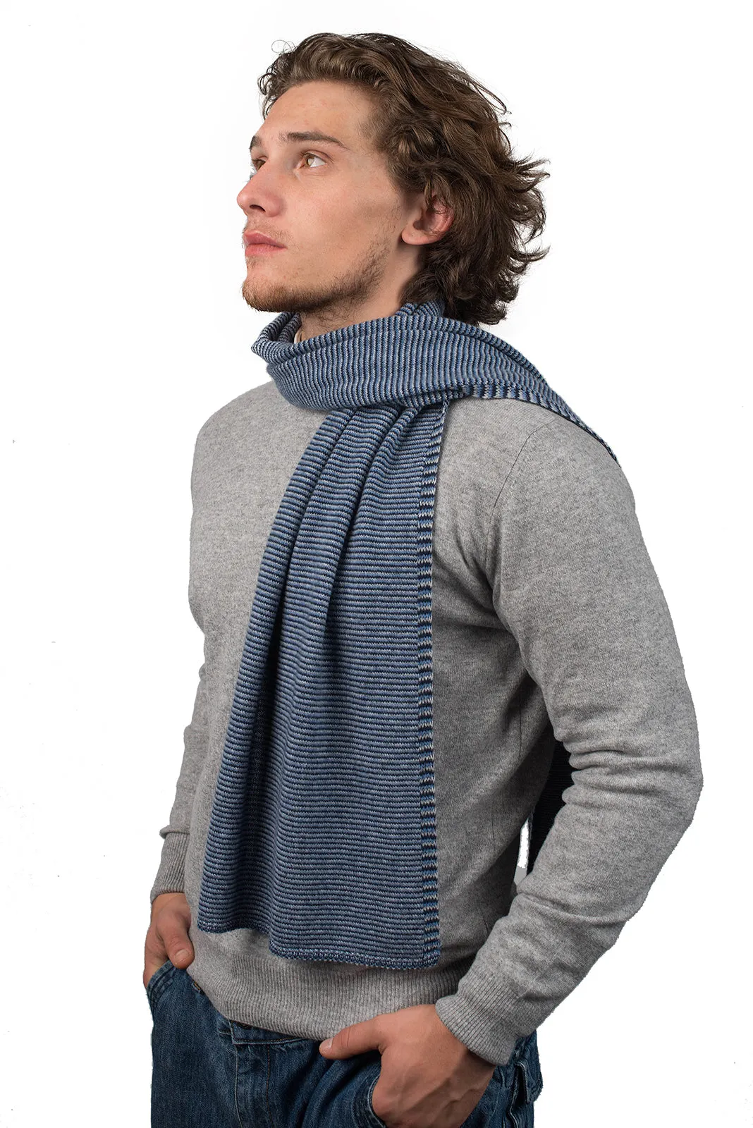 Sciarpa multi righe 100% Cashmere