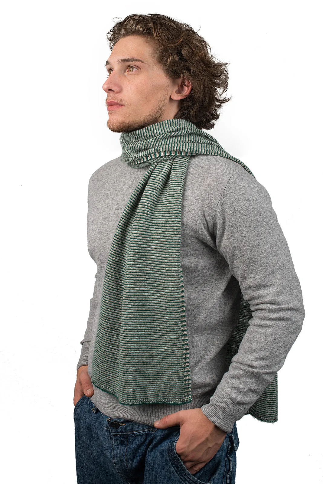 Sciarpa multi righe 100% Cashmere