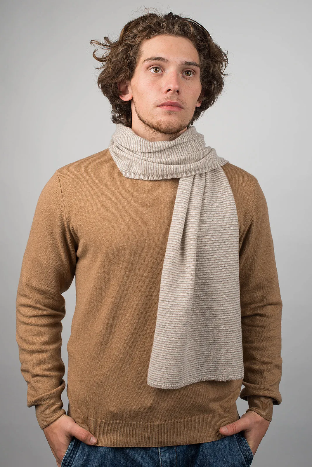 Sciarpa multi righe 100% Cashmere