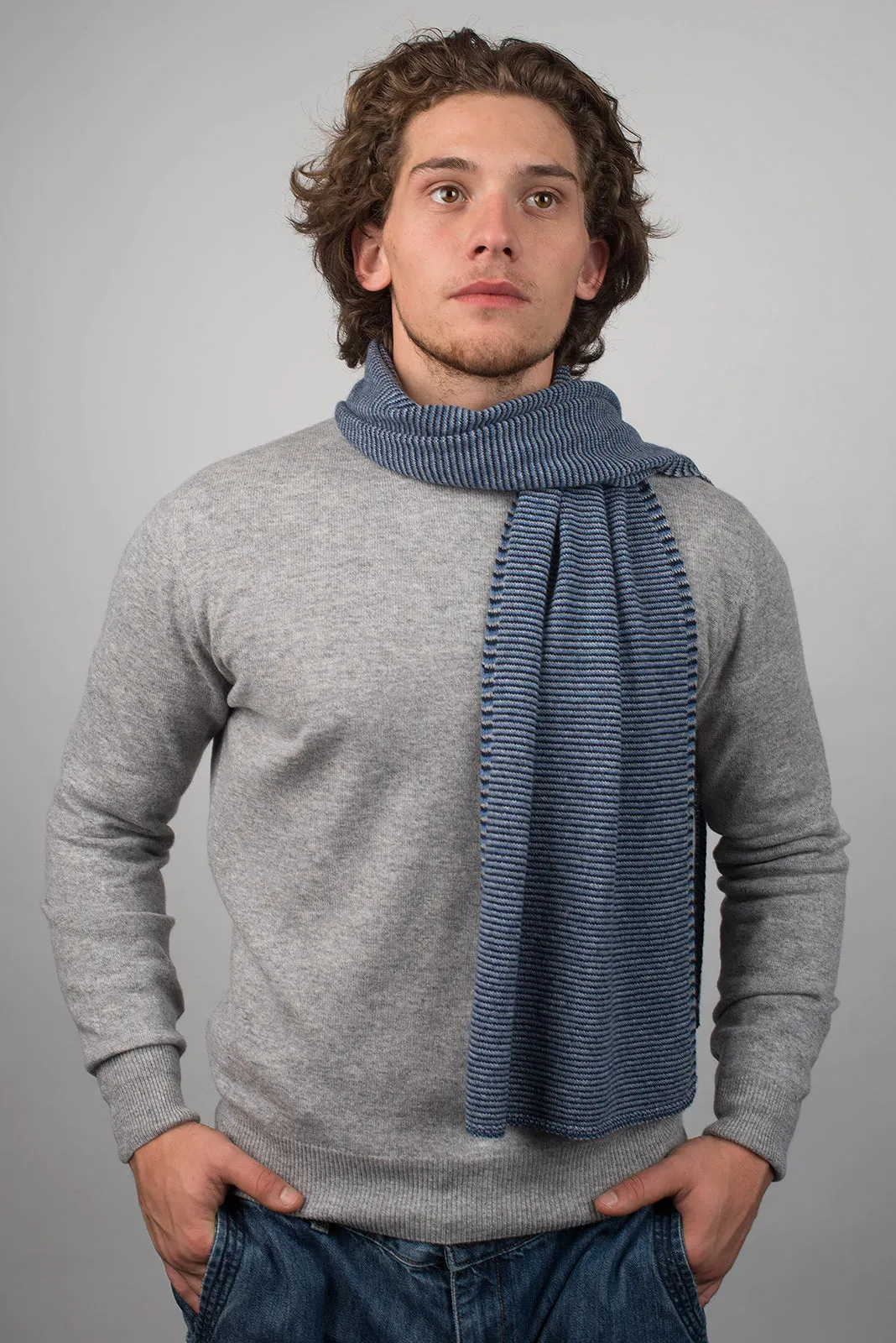 Sciarpa multi righe 100% Cashmere