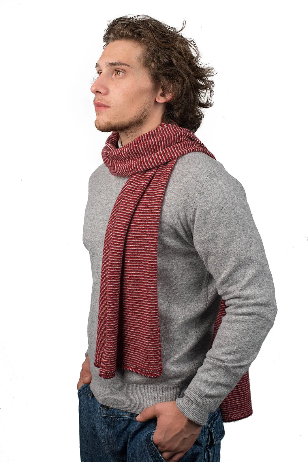 Sciarpa multi righe 100% Cashmere