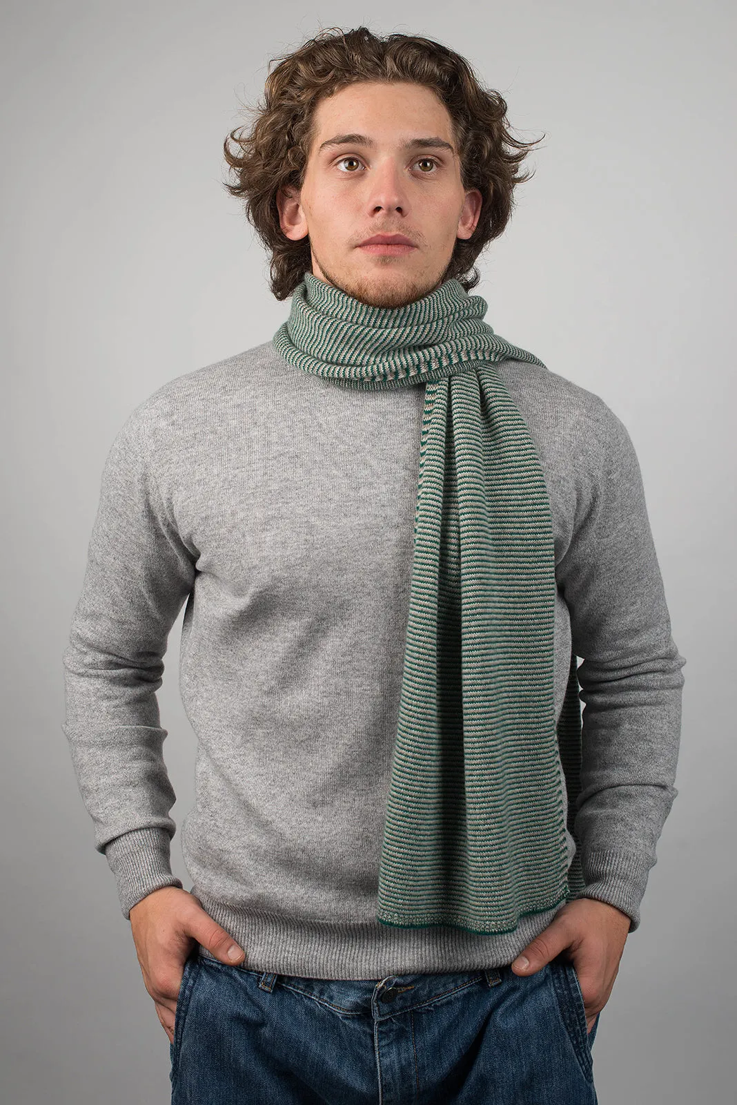 Sciarpa multi righe 100% Cashmere
