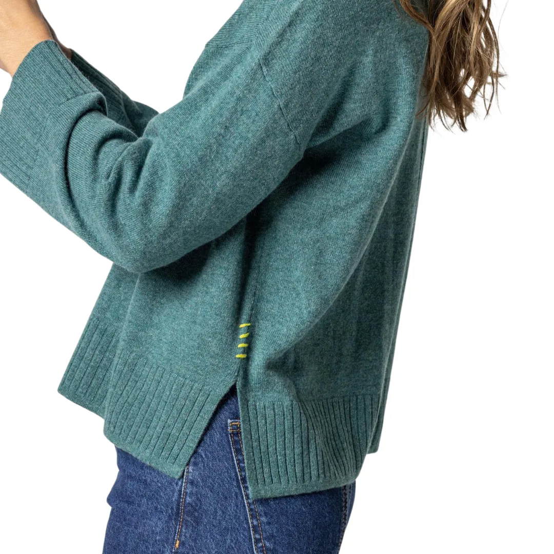 Side Slit Turtleneck Sweater