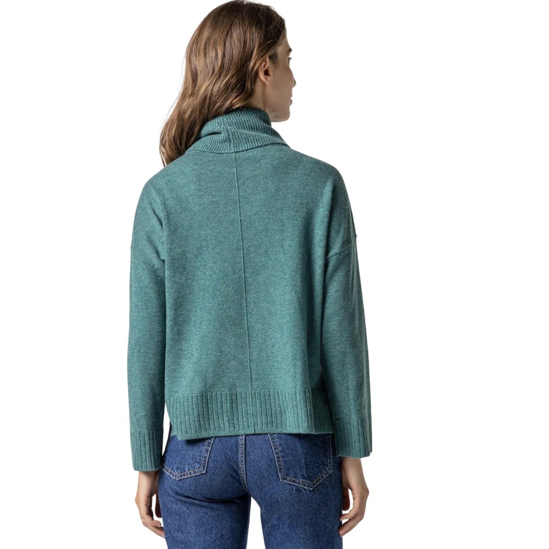 Side Slit Turtleneck Sweater
