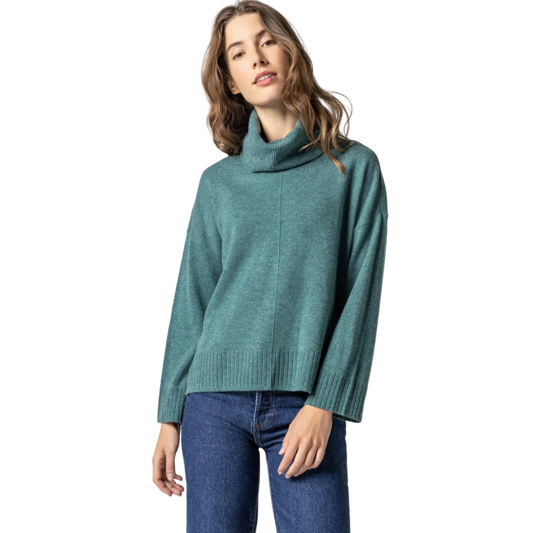 Side Slit Turtleneck Sweater