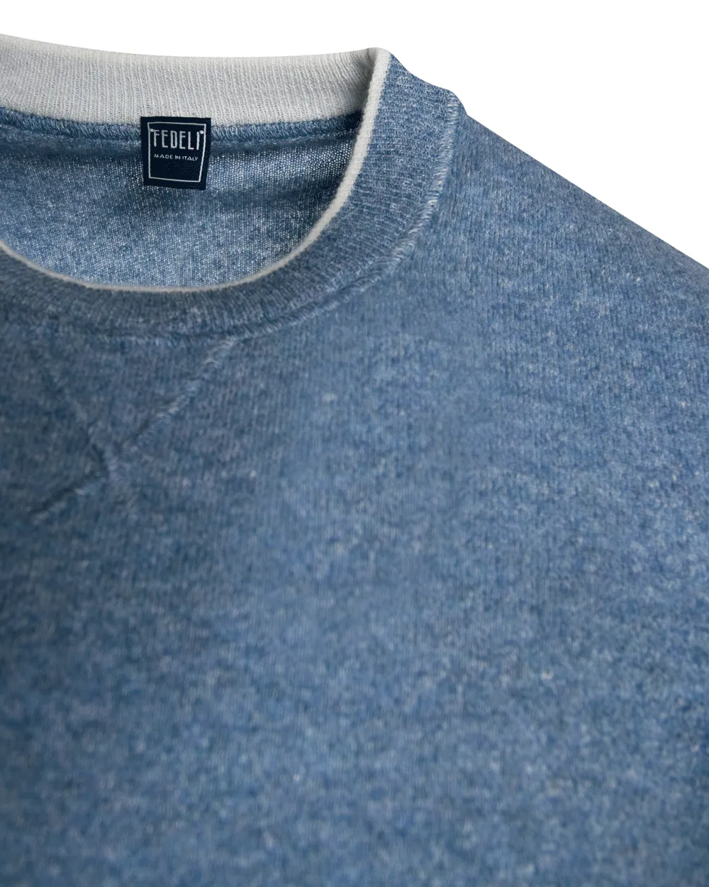 Sky Blue Cashmere Crewneck Sweater
