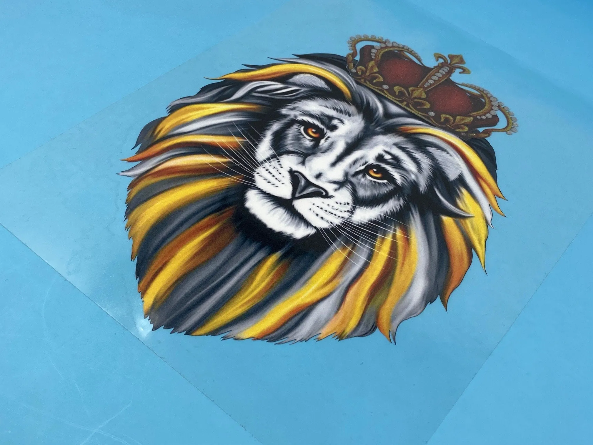 T-shirt Transfer Sheet, "Lion King"  for HEAT PRESSING on garments,T-Shirts, Sweaters, Htv Appliques, Etc.