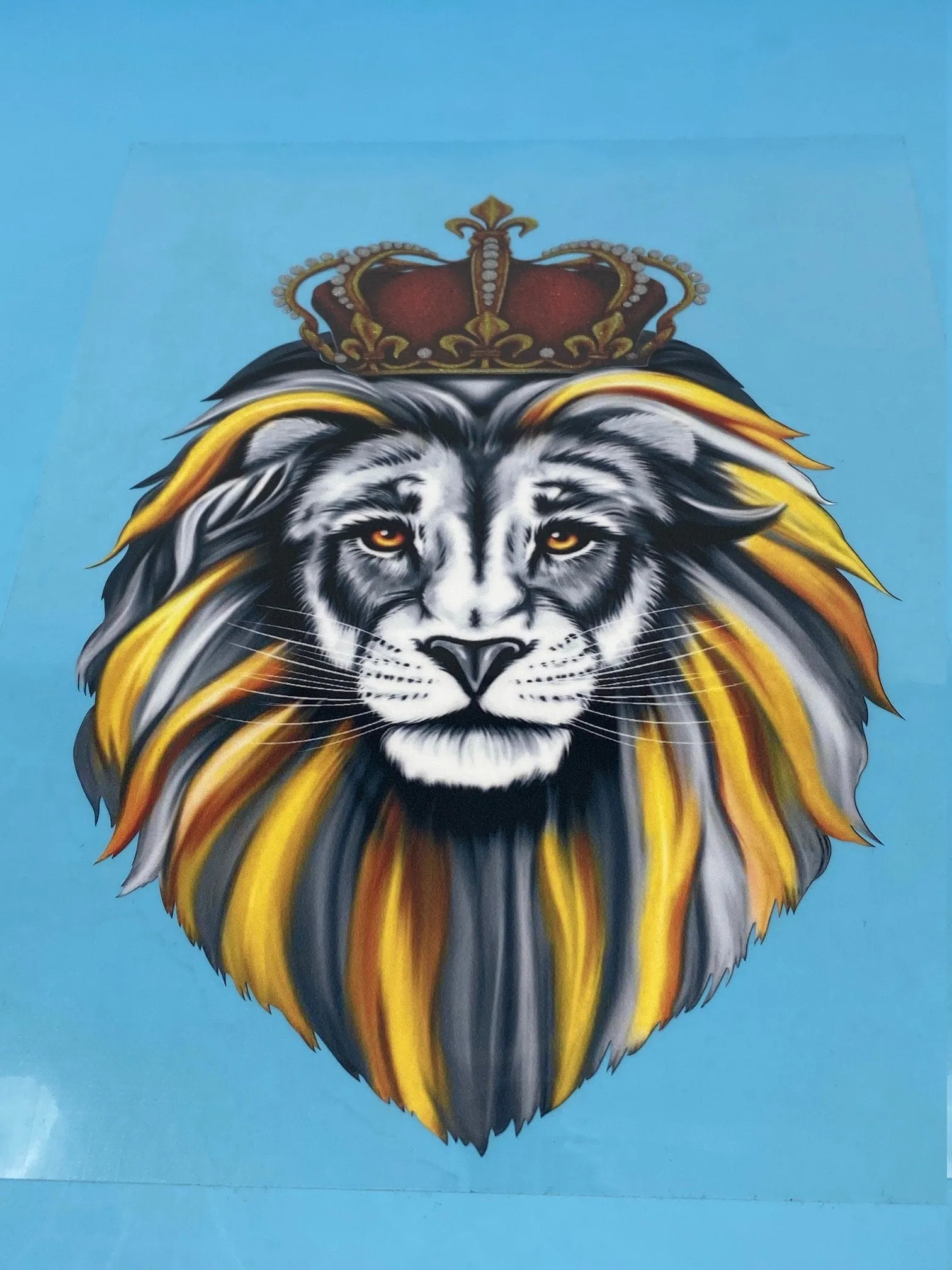 T-shirt Transfer Sheet, "Lion King"  for HEAT PRESSING on garments,T-Shirts, Sweaters, Htv Appliques, Etc.