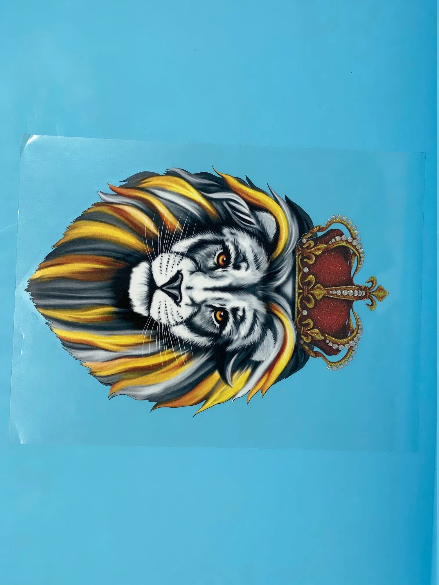 T-shirt Transfer Sheet, "Lion King"  for HEAT PRESSING on garments,T-Shirts, Sweaters, Htv Appliques, Etc.