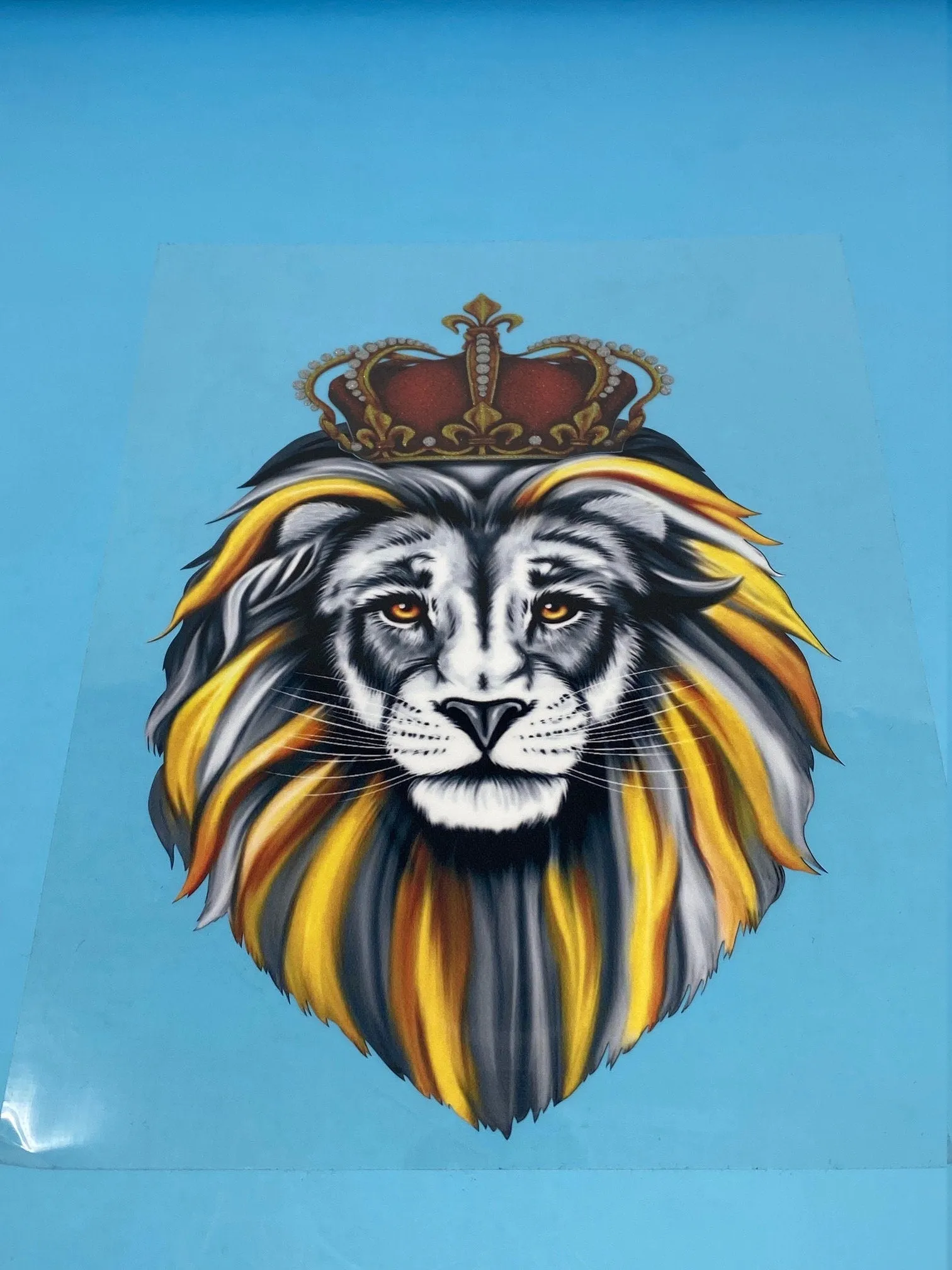 T-shirt Transfer Sheet, "Lion King"  for HEAT PRESSING on garments,T-Shirts, Sweaters, Htv Appliques, Etc.