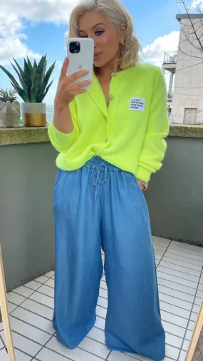 TENCEL SOFT DENIM PALAZZO TROUSERS