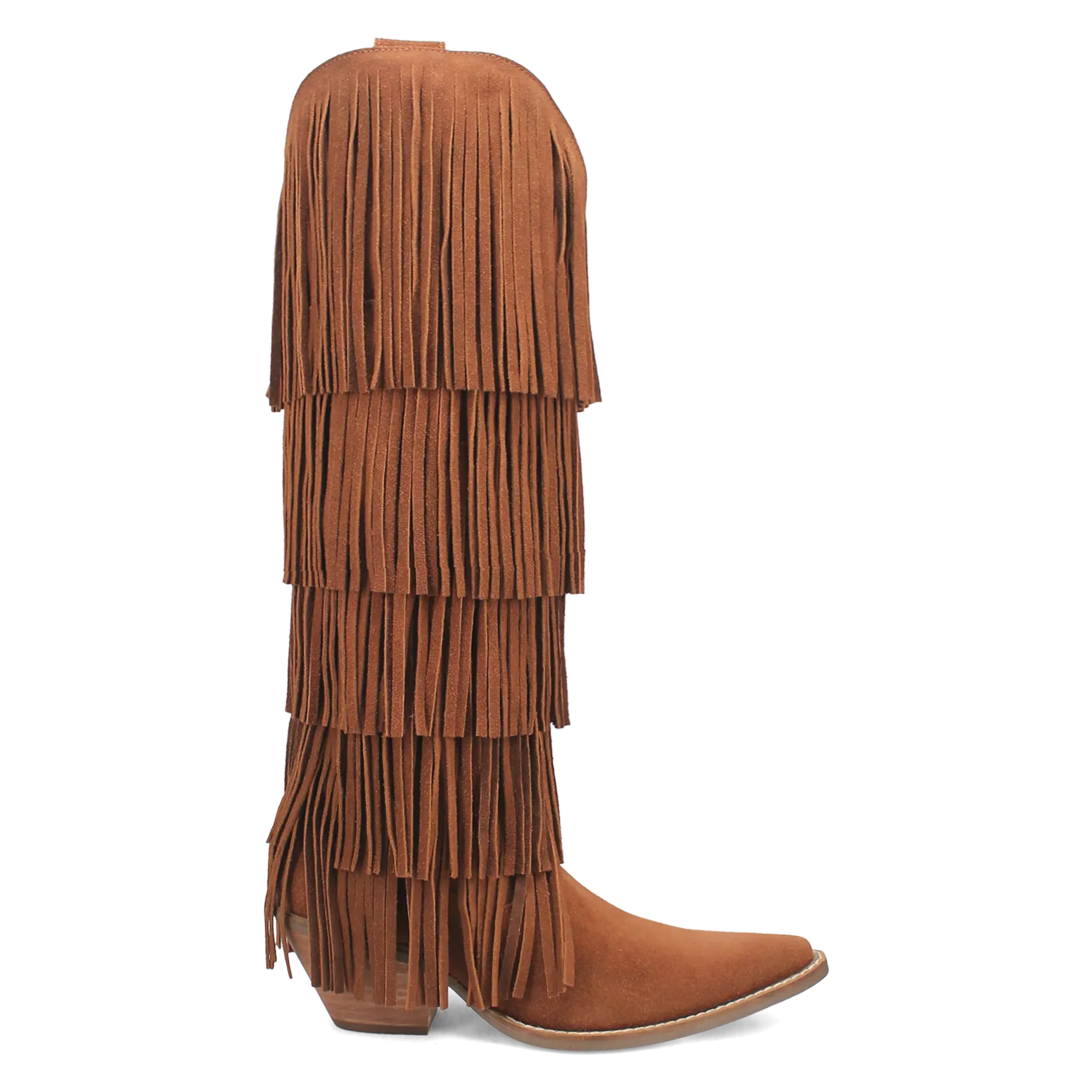 Wild Child Brown Suede Leather Fringe Boots (DS) - BACKORDER NOVEMBER 2024